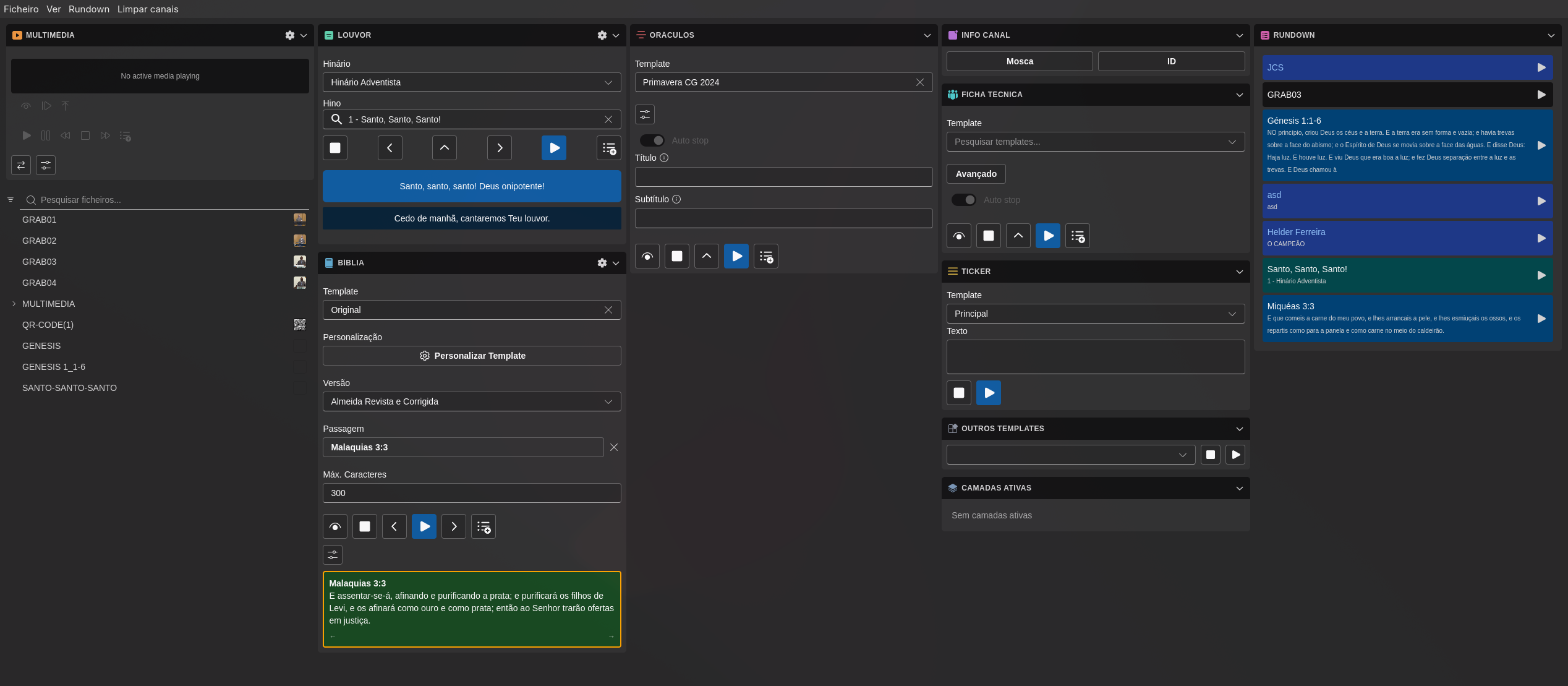 Overview of the new 7CG workspace with multiple modules visible at once