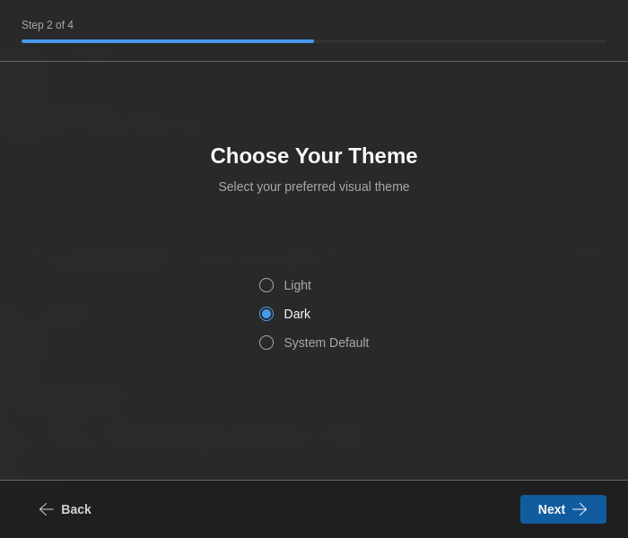 Theme selection screen
