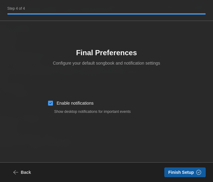 Other preferences screen